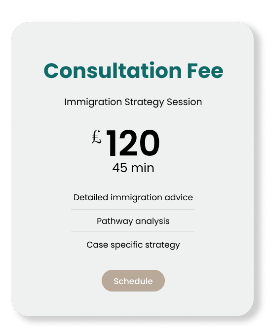Book a £120 45-minute Immigration Strategy Session