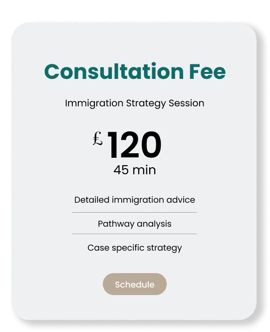 Book a £120 45-minute Immigration Strategy Session
